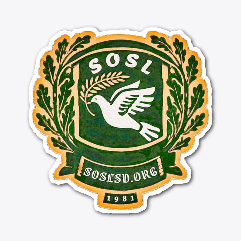 Laurel Dove Crest (green) sticker