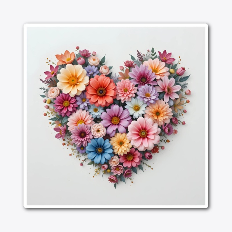 Heart shape decorated with flowers