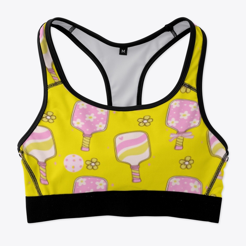 Pink and Yellow Pickleball Pattern