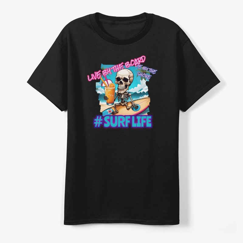 Surf life funny Beach neon Graphic Print