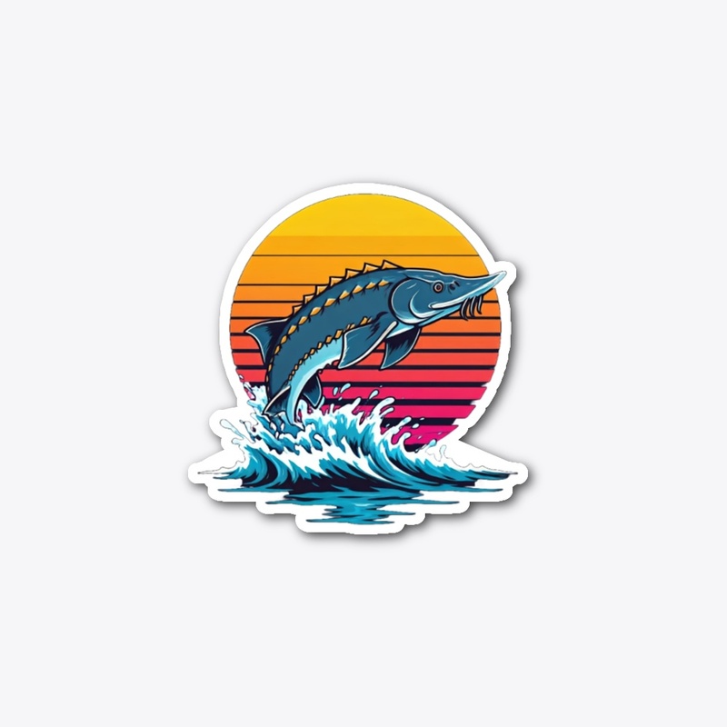 1980's Sturgeon Breaching the Water