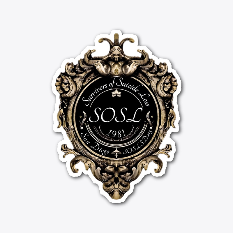 Royal SOSL sticker in black and old gold