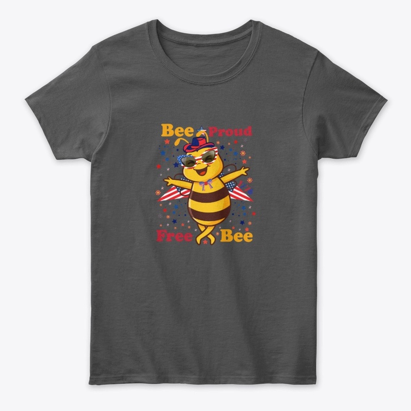 4th of July Bee Proud Patriotic T-Shirt