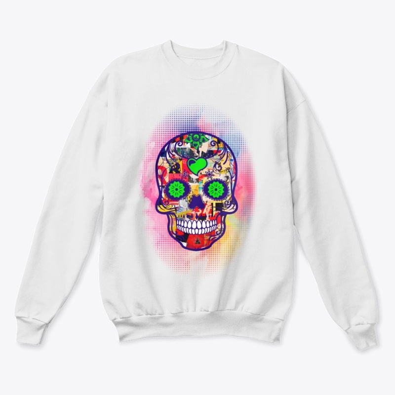 Colorful skull scrap paper
