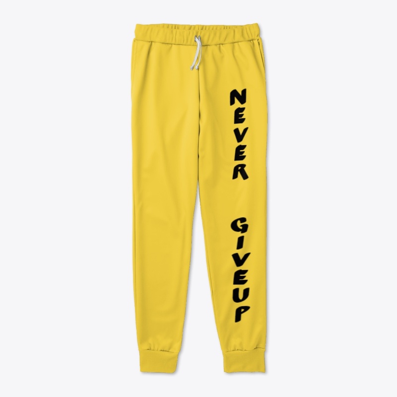 NEVER GIVEUP print JOGGERS