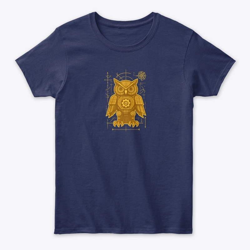 The MechOwl – Cyber Wisdom Blueprint Tee
