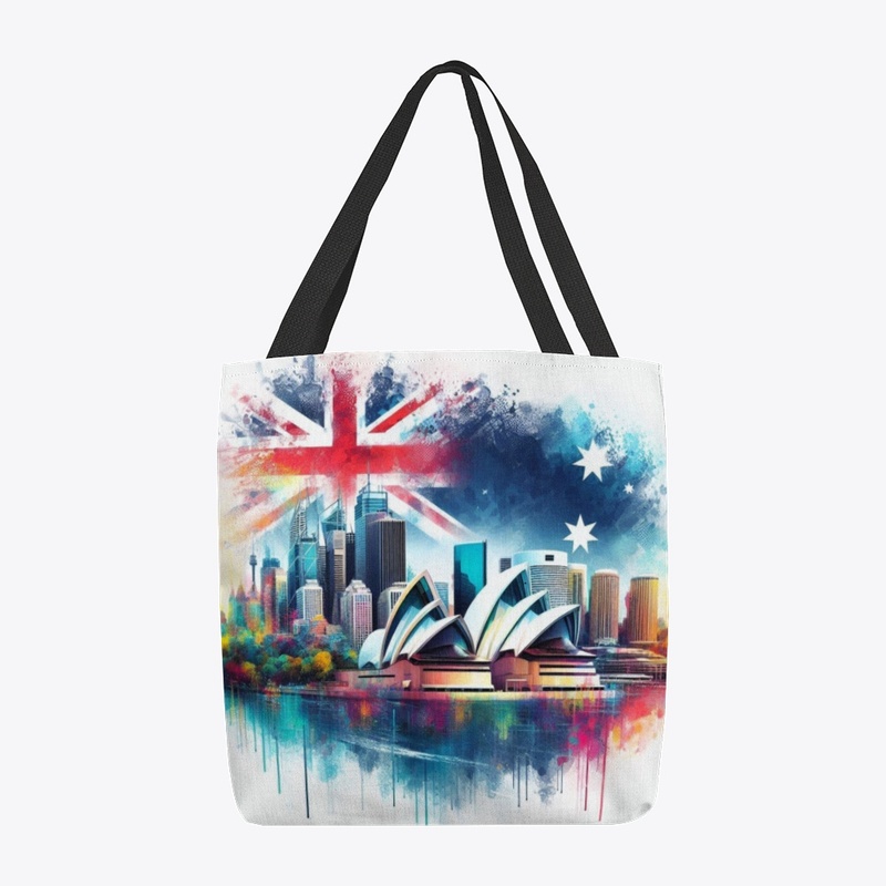 Colourful Sydney with Flag of Australia