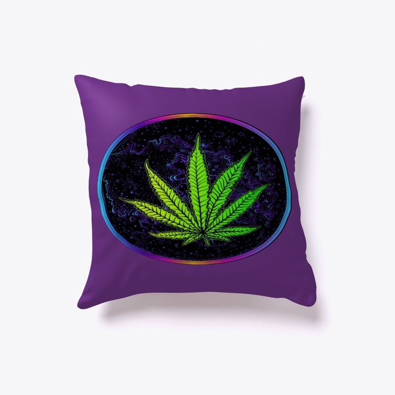 Rainbow Colors Marijuana Leaf  Globe  