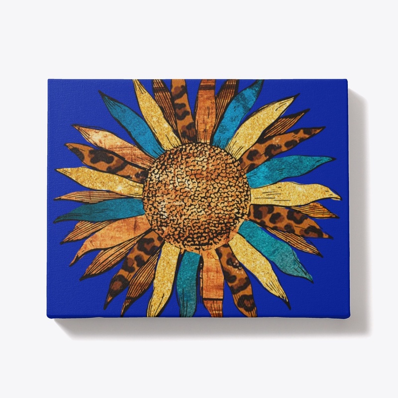 Sunflower with leopard print