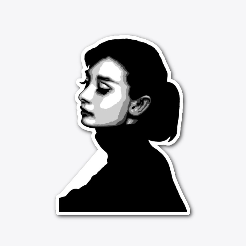 Aubrey Hepburn Black and White Portrait