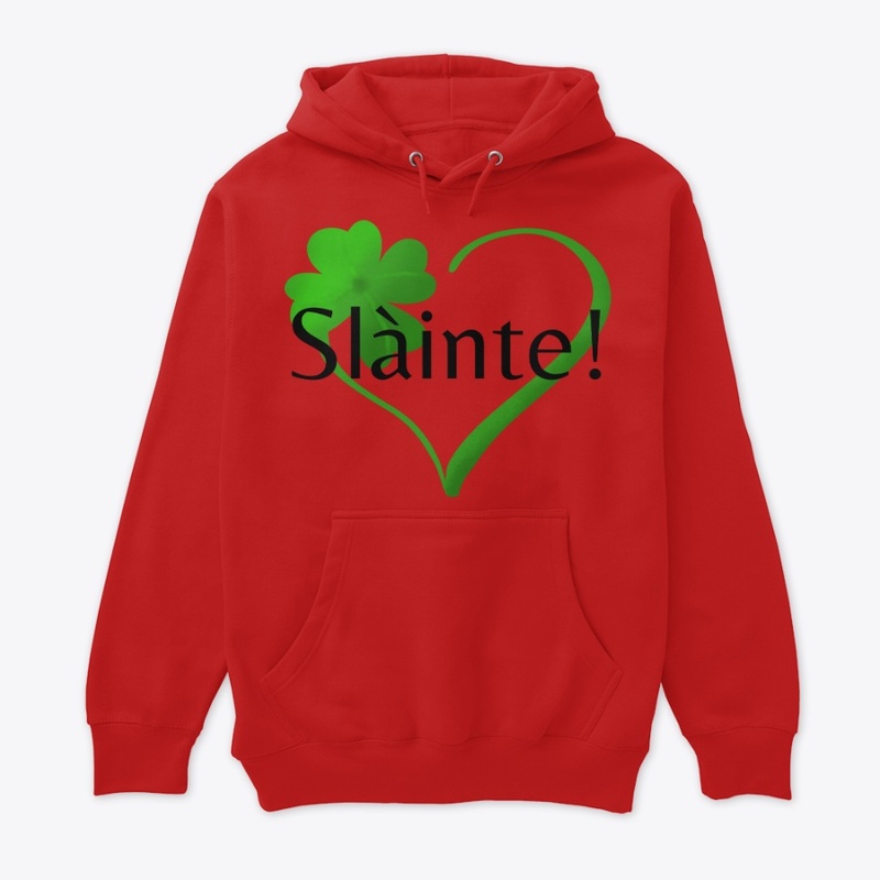 SLAINTE IRISH ST PATRICS SHAMROCK HEART