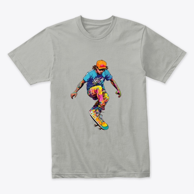 A silhouette of a skater
