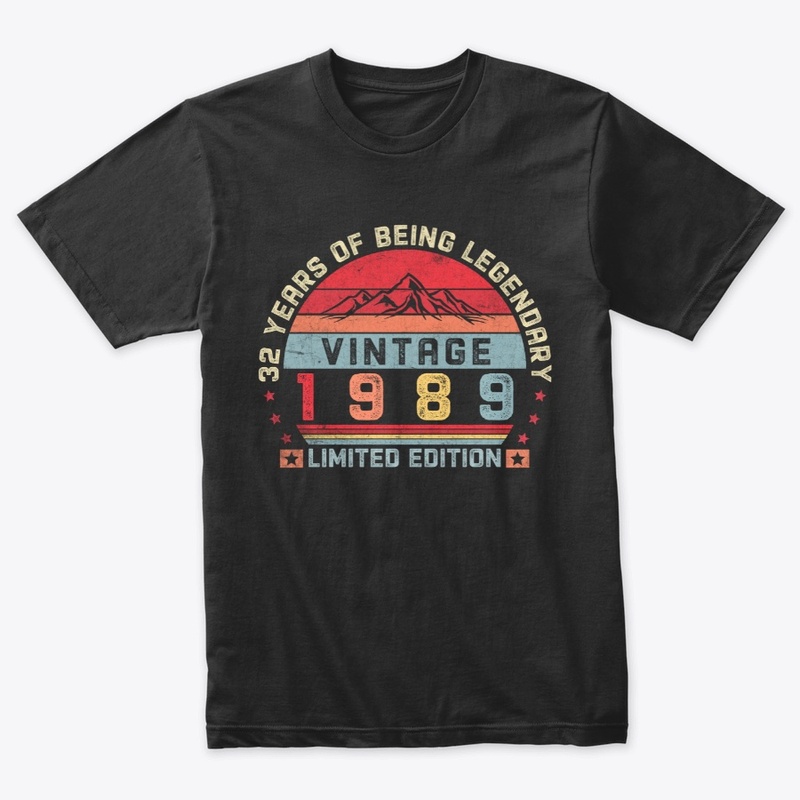 32 Years Old Retro 1989 Birthday Vintage