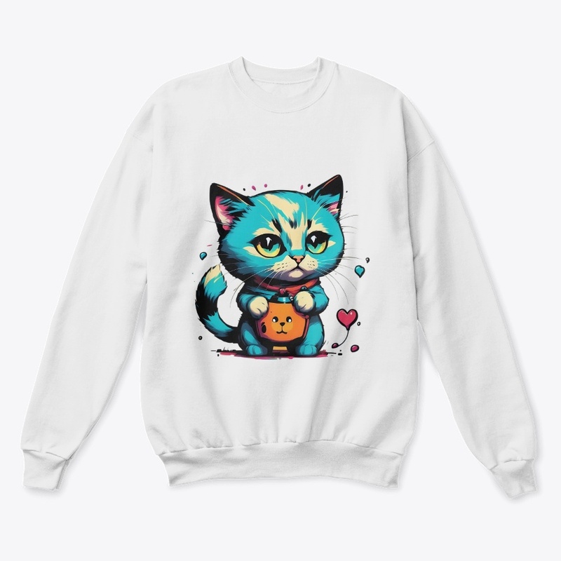 cute cat with bag 