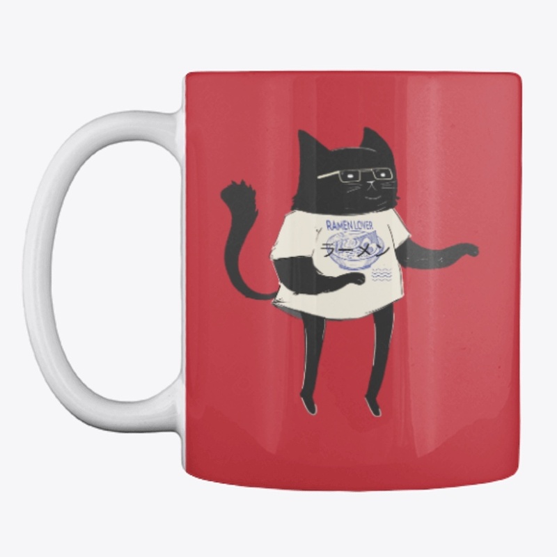Ramen lover cat