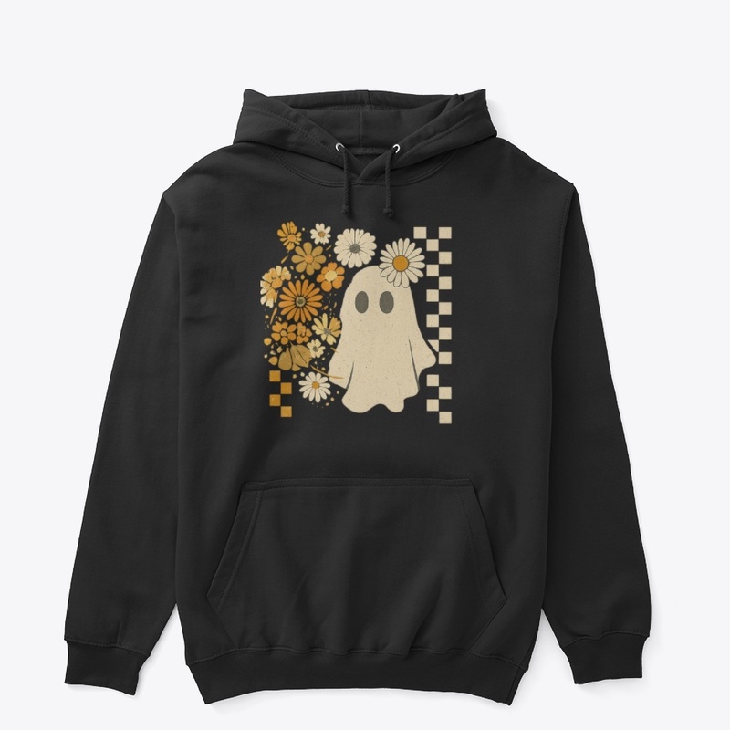 Retro Ghost & Floral Checkered