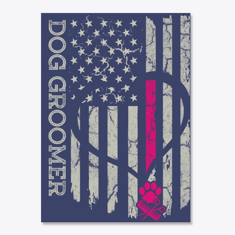 US Flag Dog Groomer Blanket