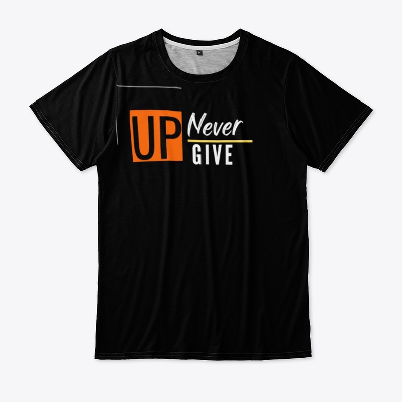 "Never Give Up" Black T-Shirt