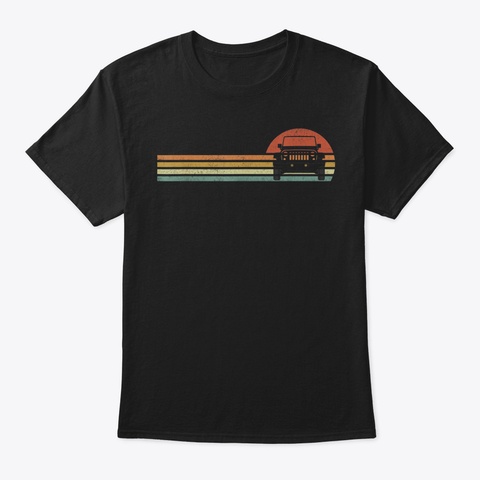 Vintage Retro Jeeps Shirt For Men Women  Black T-Shirt Front