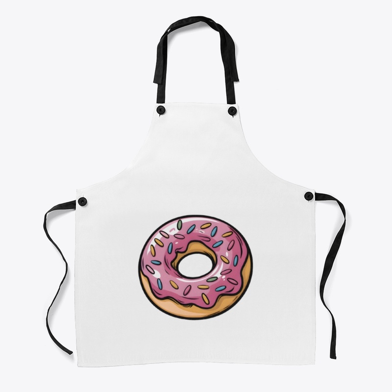 A glazed donut with colorful sprinkles