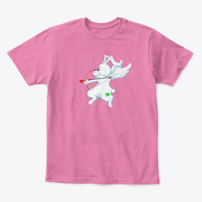 Easter Bunny Cupid with Shamrock Tattoo
