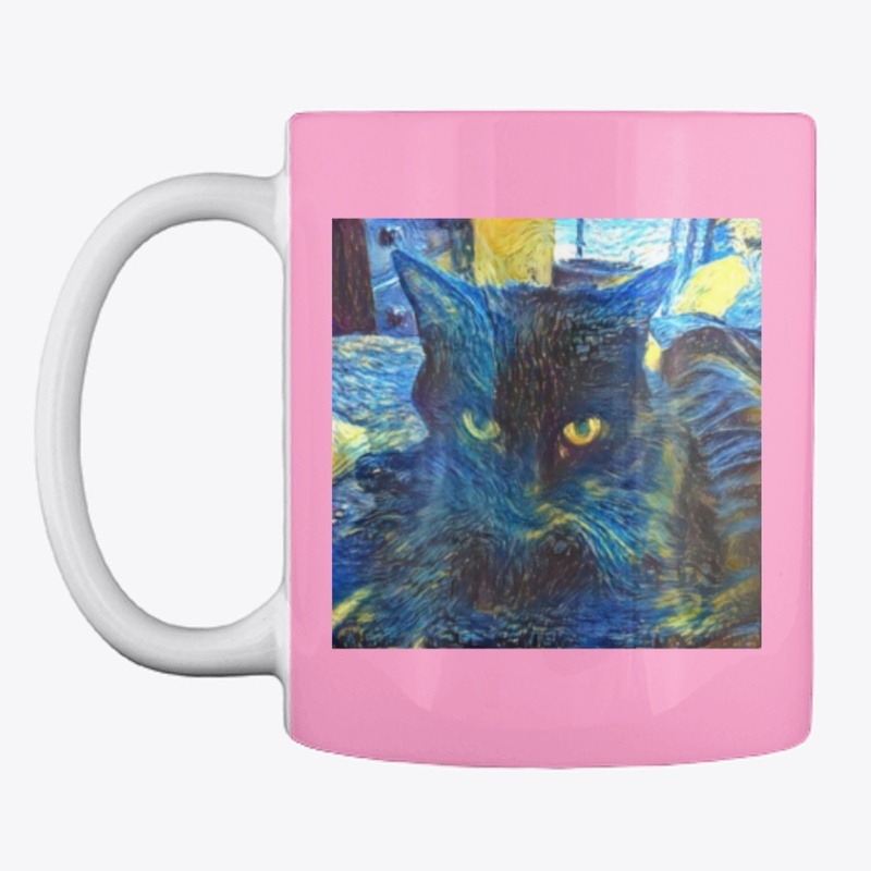 coffee mug with cat on it