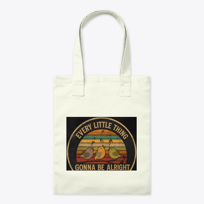 Vintage 3 Little Birds Canvas Tote Bag