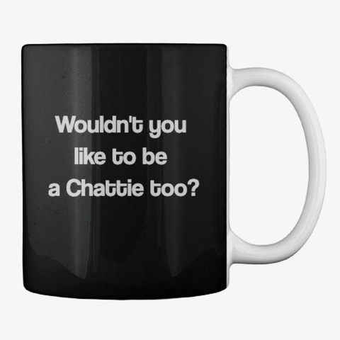 Chatterbox Quilts' Mug Black T-Shirt Back