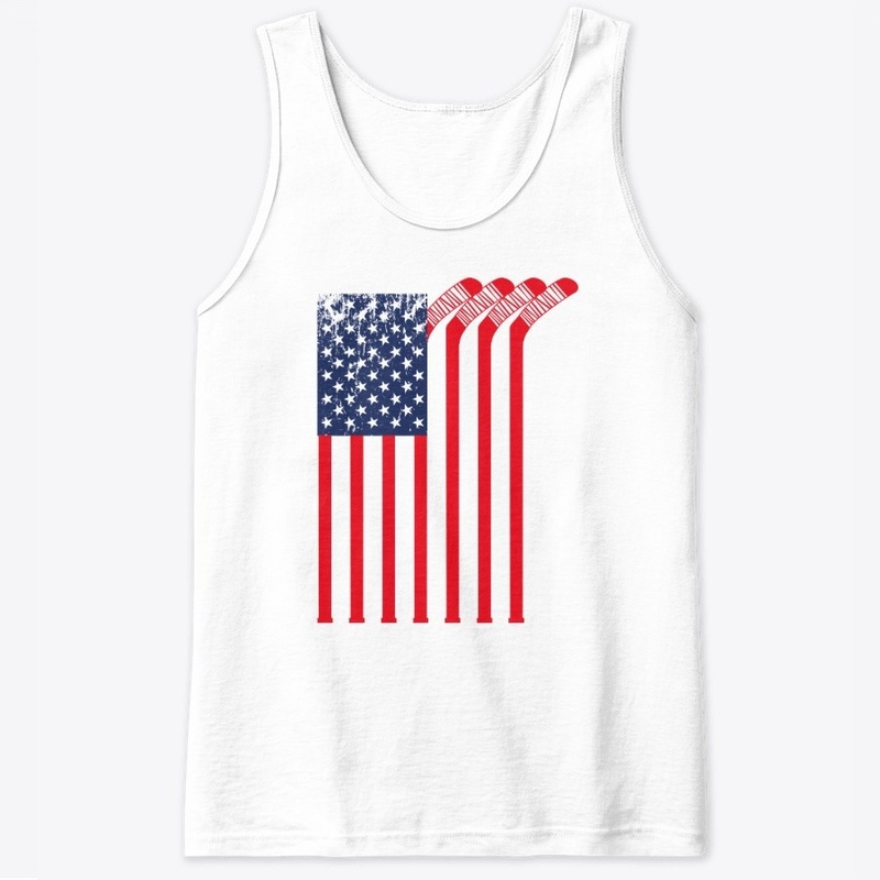 Hockey Stick American Flag USA Gifts