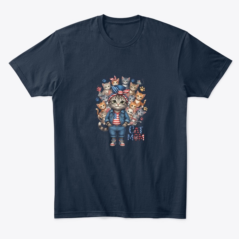 Proud Cat Mom - American Kitty Crew Tee