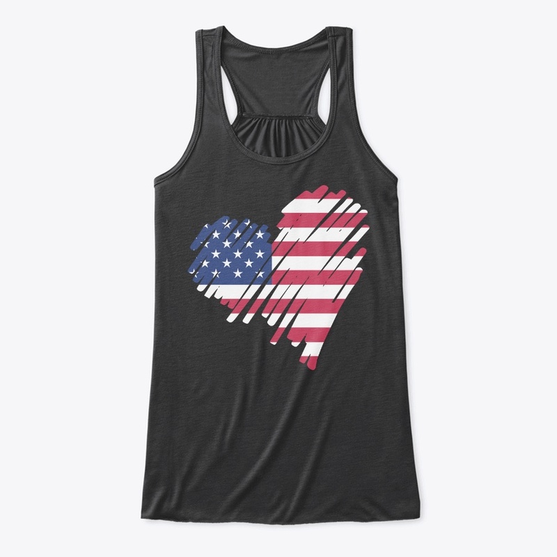 Heart American Flag 4th of July