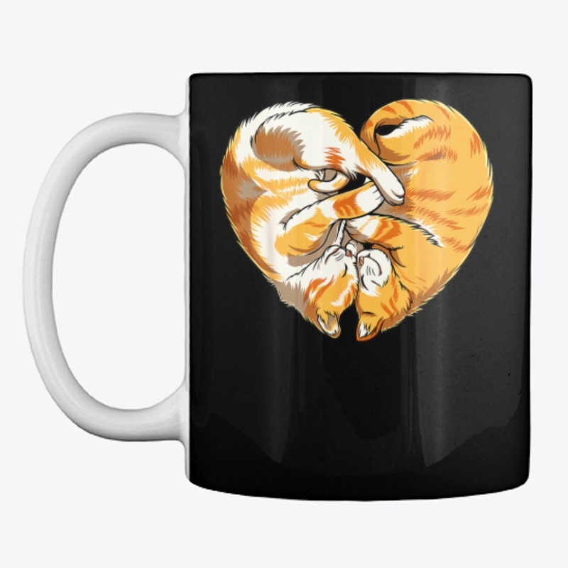 Cat Heart T shirt Valentines Day
