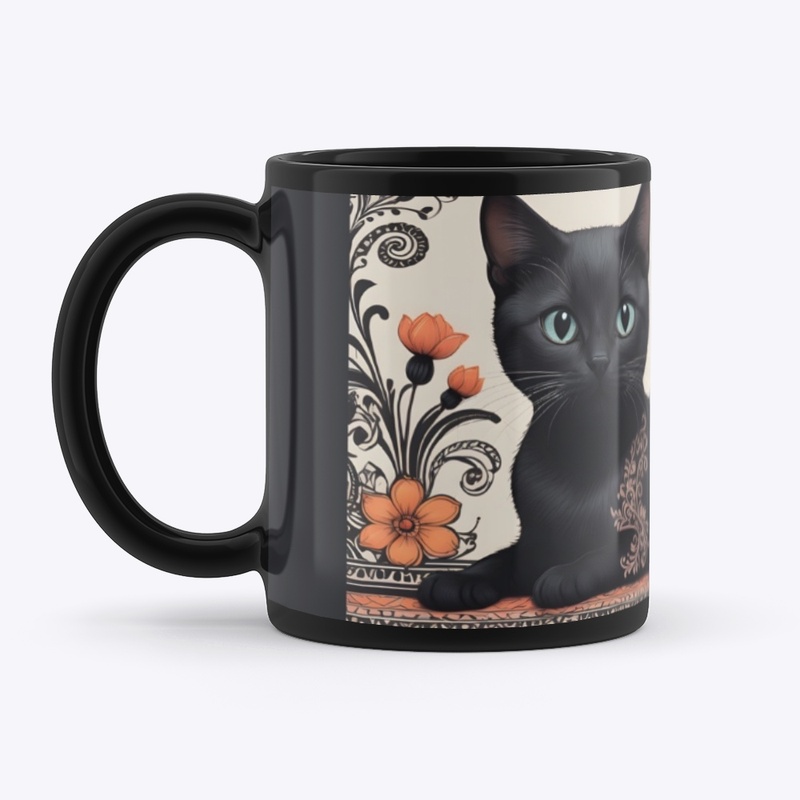 Black Cat Gothic Mug