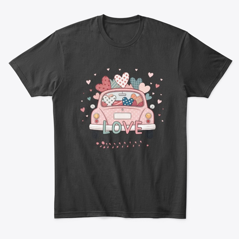 "Love on Wheels: Cute Graphic T-Shirt"