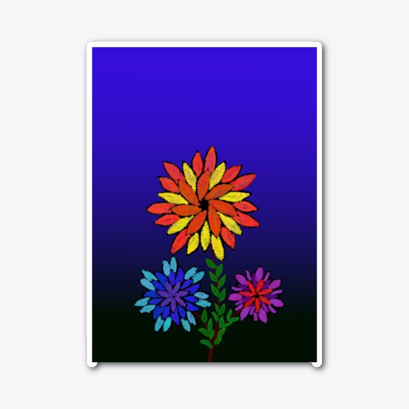 Multi colored flower in a night backdrop