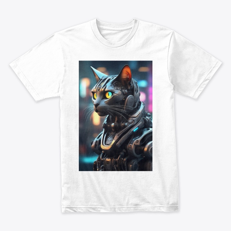 Cybernetic Cat in Neon Glow