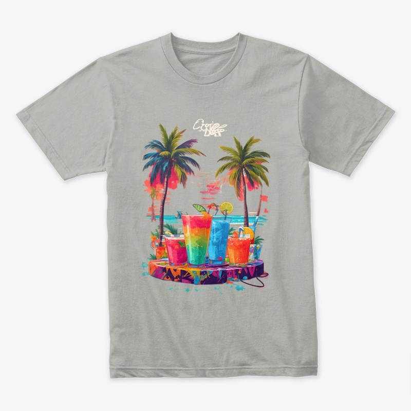 Tequila sunrise cocktail on the beach