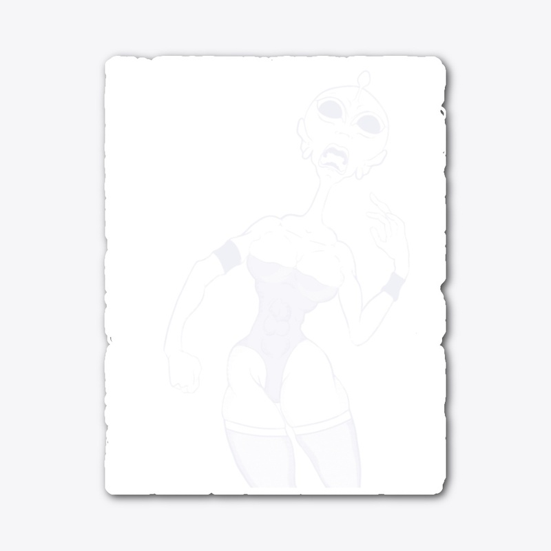 Funny running female alien.