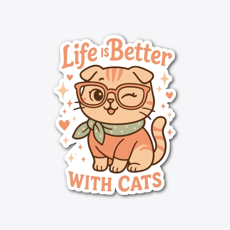 Life Is Better With Cats Glasses – Cute