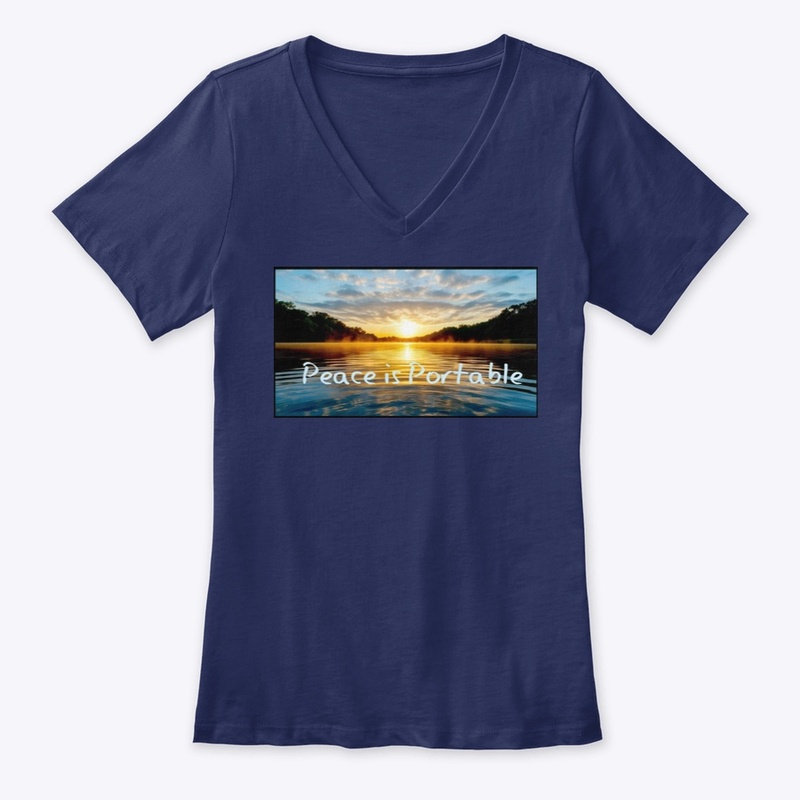 Peace is Portable Ladies V-Neck Tee