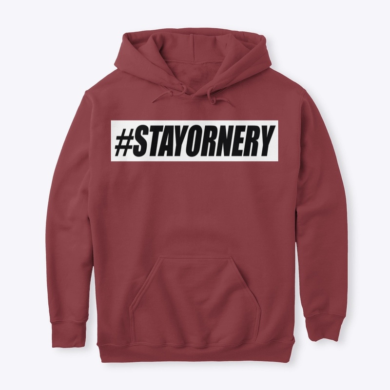 STAY ORNERY hoodie with colored logo