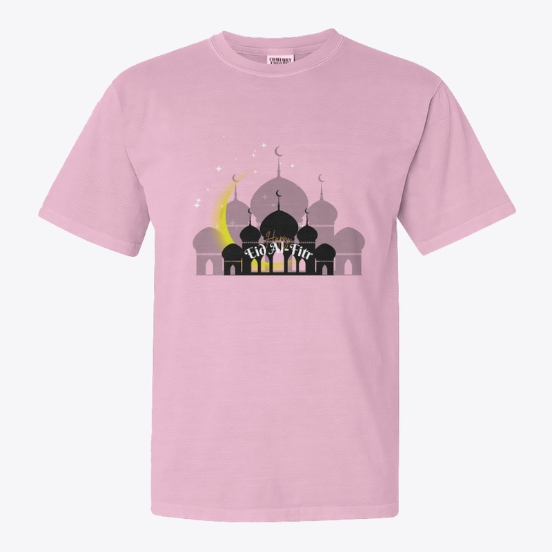 Happy Eid Al-Fitr Mosque & Moon Art