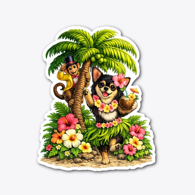 Aloha pup-Palmtree Edition