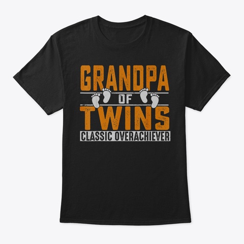 Mens Fathers Day Shirt New Grandpa Of Tw Black T-Shirt Front