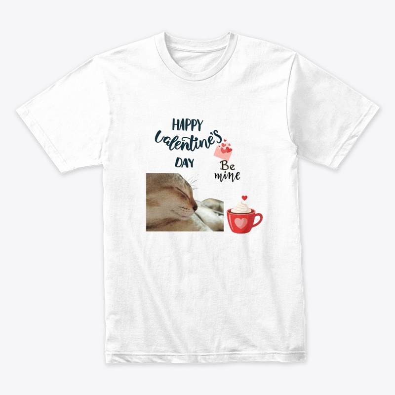 Happy Valentine's Day Sleeping Cat Art