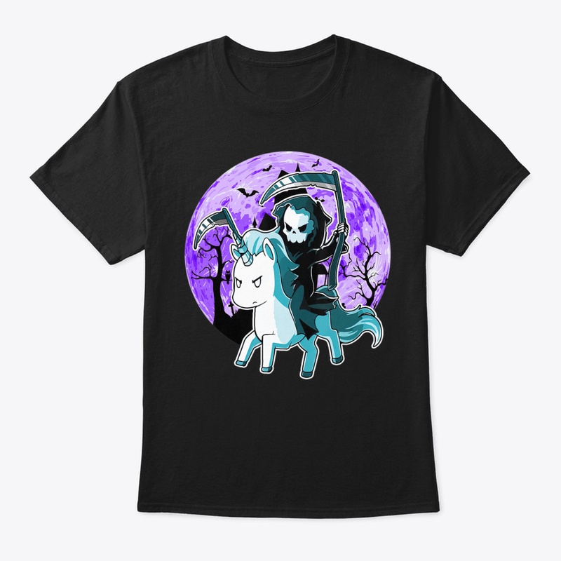 Funny Grim Reaper Riding Unicorn Hallowe