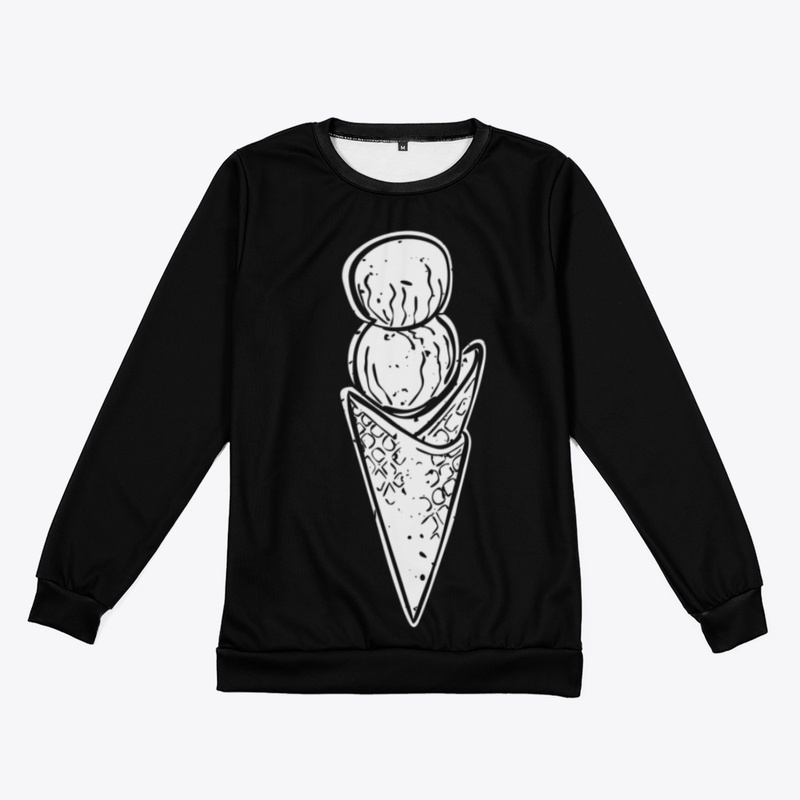 Monotone Ice Cream Cone with Two Scoops 