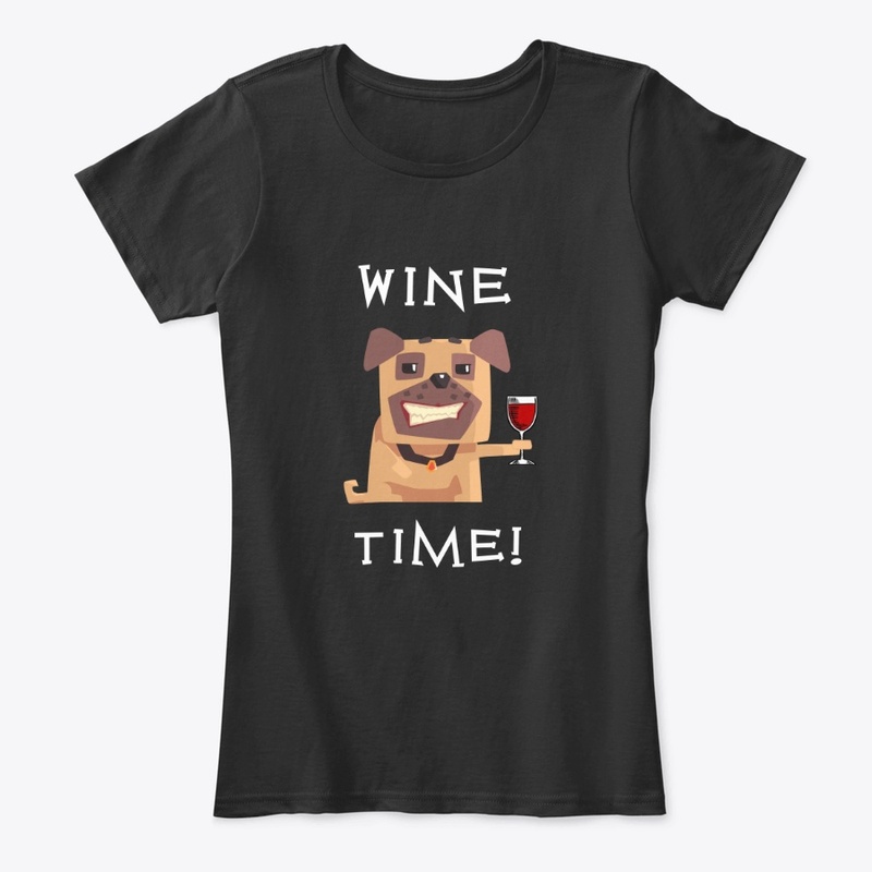 Wine Time:  Dog Holding Glass of Wine