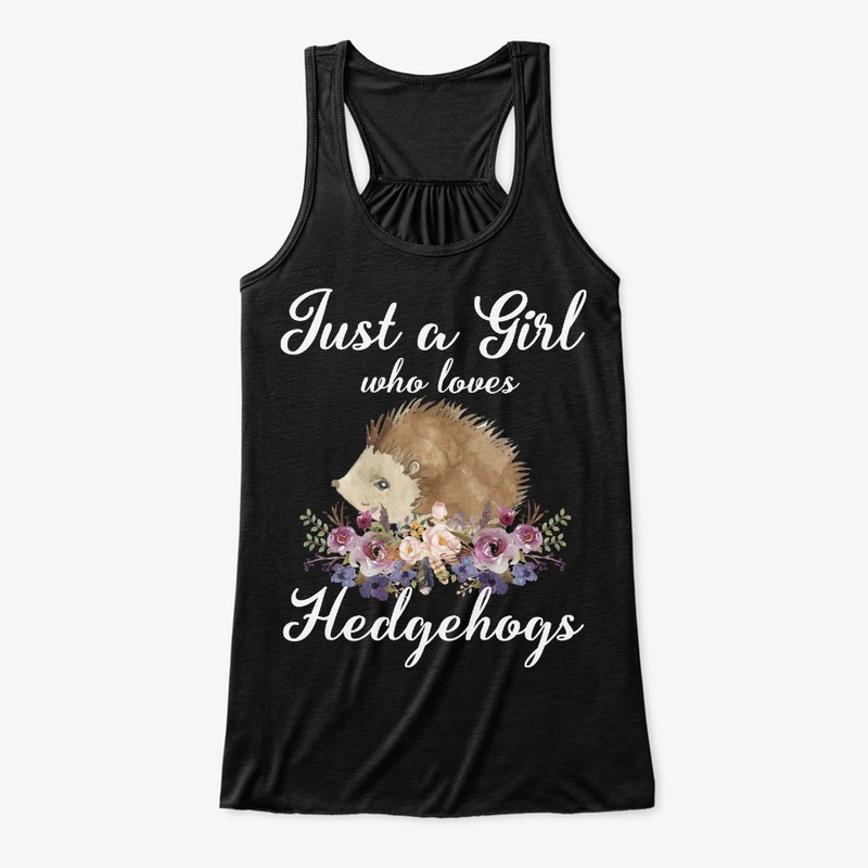 Girl Loves Hedgehogs Watercolor Style