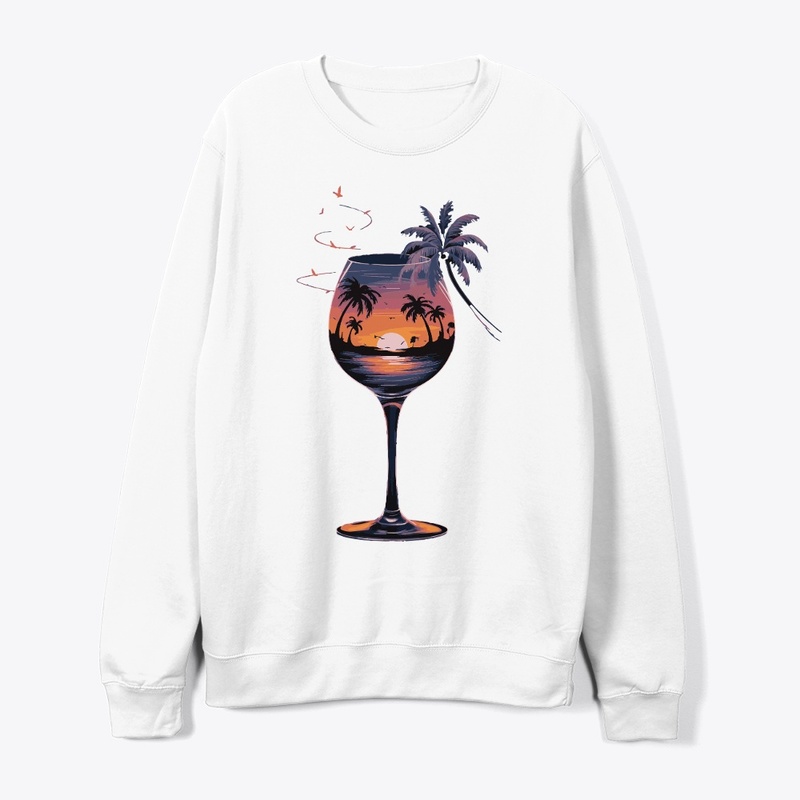 Sea beach in the glass design